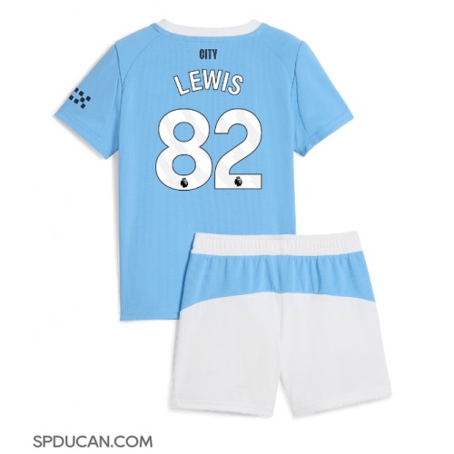 Dječji Nogometni Dres Manchester City Rico Lewis #82 Domaci 2025-26 Kratak Rukav (+ Kratke hlače)